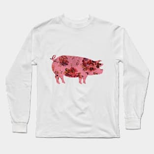 Pig and Roses Animal Farm Long Sleeve T-Shirt